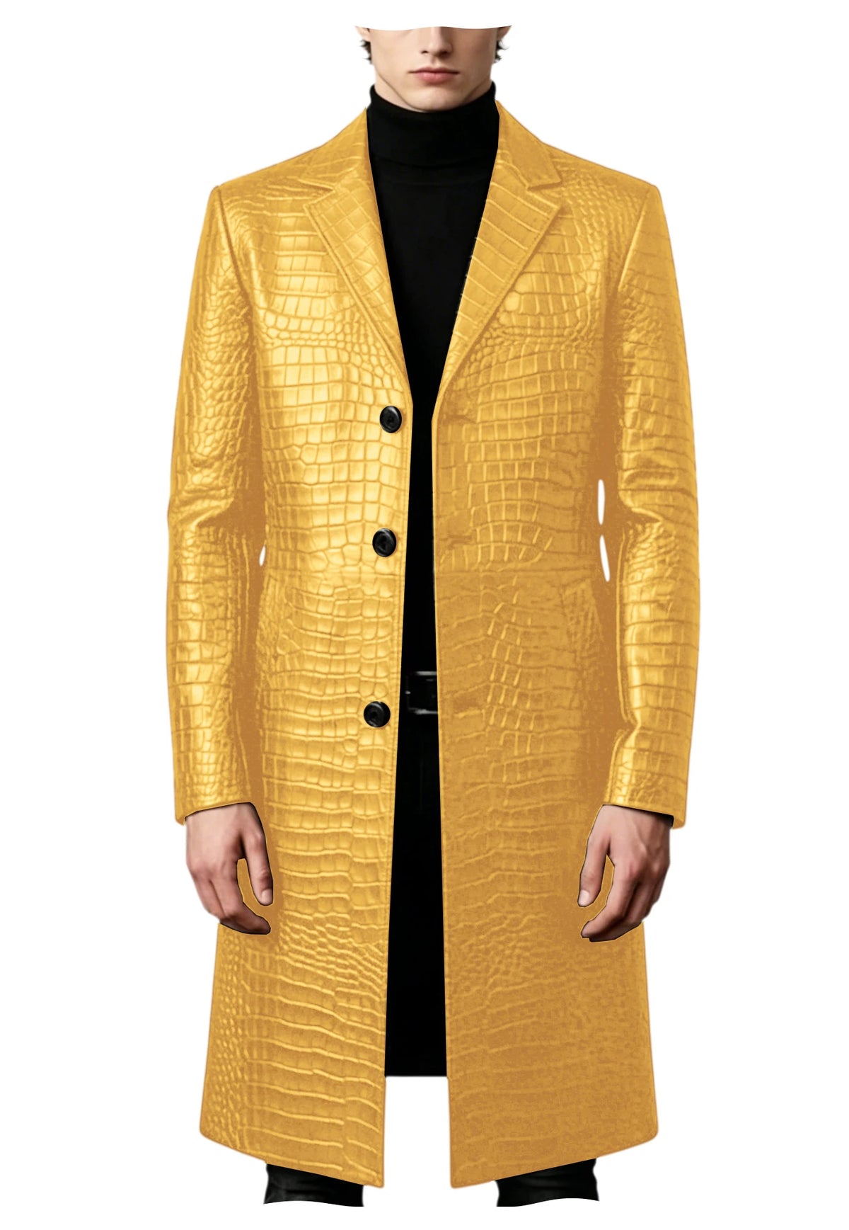Manteau homme effet crocodile coupe ajustée – CLEVI Paris
