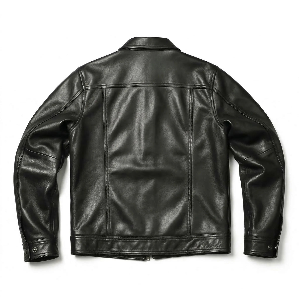 Veste homme en cuir de mouton noir – CLEVI Paris