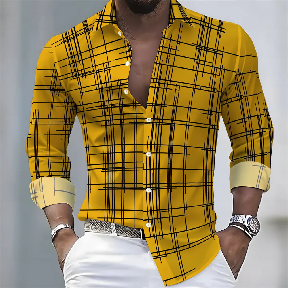 Chemise Homme Rayée à Manches Longues – CLEVI Paris