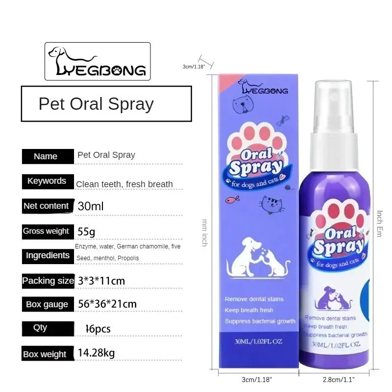 Spray buccal animaux 30 ml et lingettes – CLEVI Paris