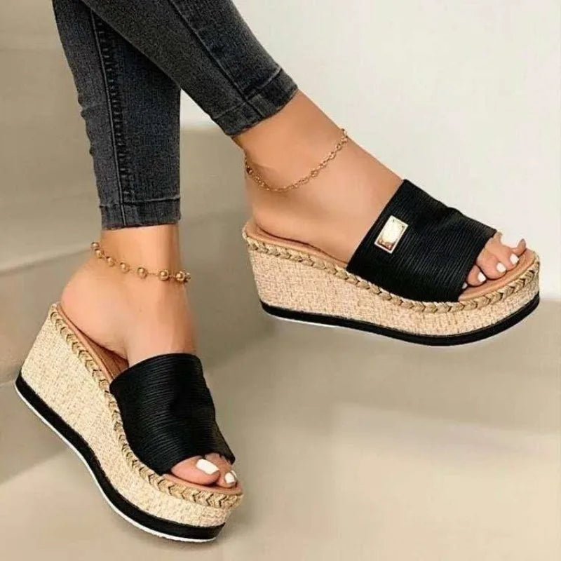 Sandales femme compensées à plateforme – CLEVI Paris