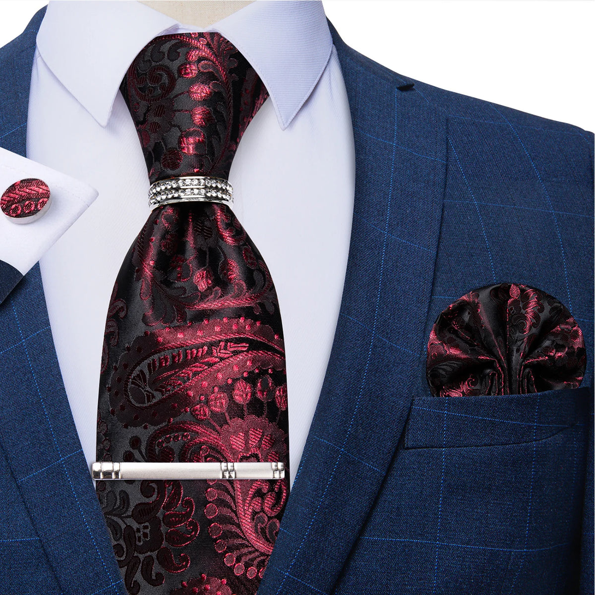 Cravate homme florale avec pince – CLEVI Paris