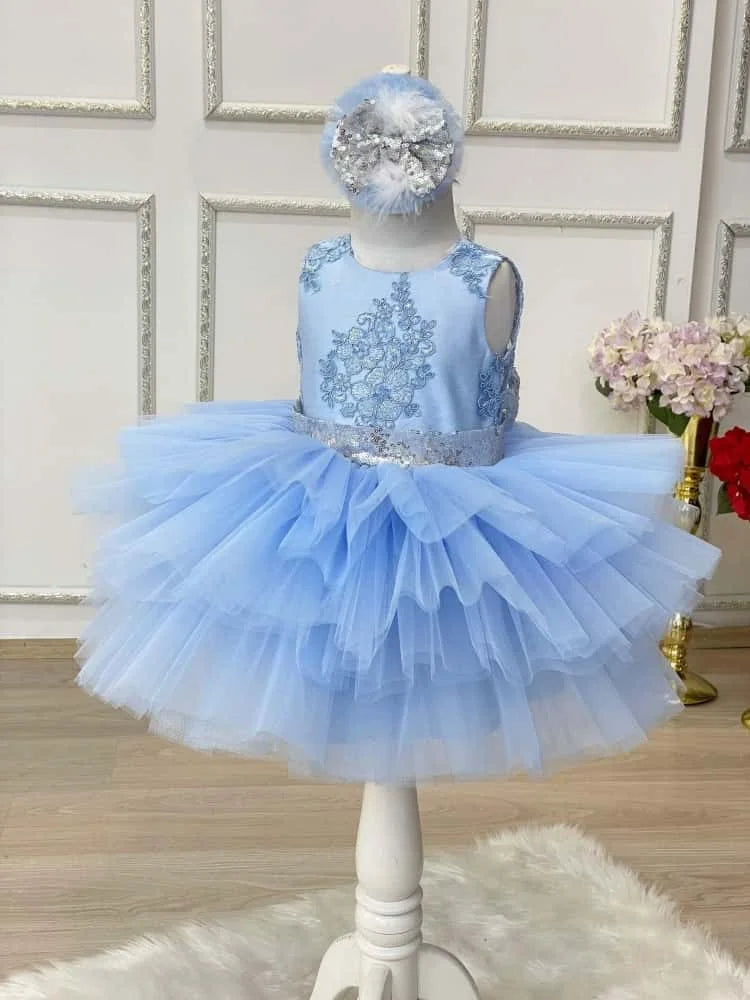 Robe cérémonie fille en tulle et dentelle – CLEVI Paris