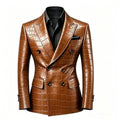 Blazer homme croisé motif crocodile – CLEVI Paris