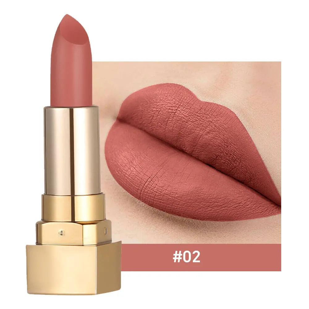 Rouge à Lèvres Mat Crème Longue Tenue Coque Dorée – CLEVI Paris