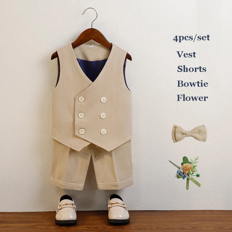 Costume été garçon, ensembles gilet et short – CLEVI Paris