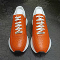 Sneakers Cuir Autruche Orange Homme Lacets – CLEVI Paris