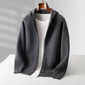 Cardigan Homme 100% Laine Mérinos MVLYFLRT – Zippé Capuche Tricot Épais Manches Longues – 5 Coloris, S à XXL – CLEVI Paris