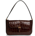 Sac Épaule Cuir Vache Motif Crocodile Femme 27x16cm Minimaliste – CLEVI Paris