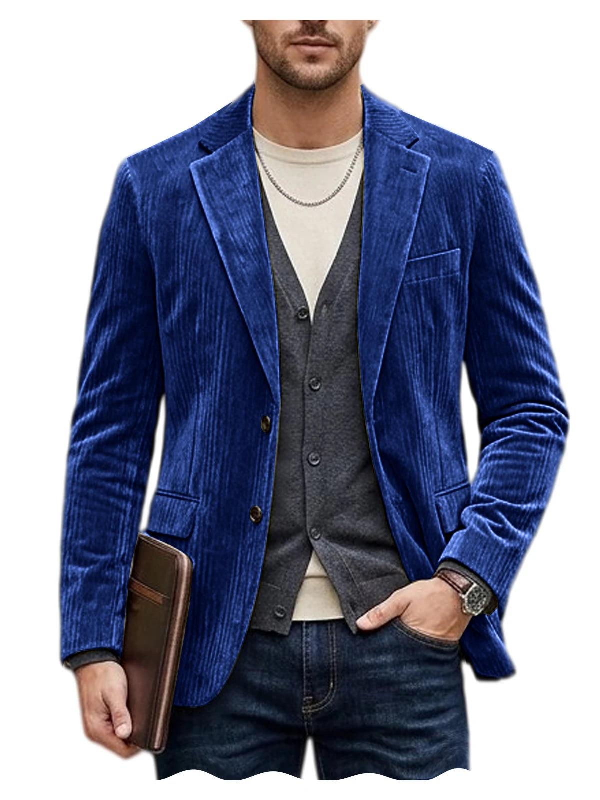 Blazer homme en velours côtelé, coupe ajustée – CLEVI Paris