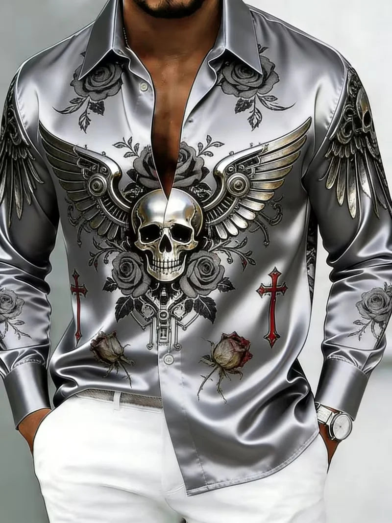 Chemise homme satinée ciel étoilé – CLEVI Paris