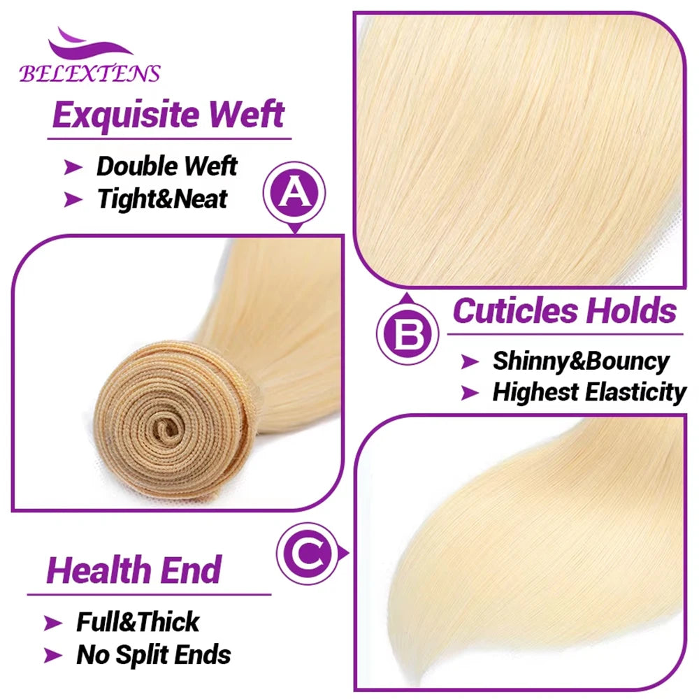 Bundles Cheveux Humains Lisses Blonde 613 Vietnamiens BELEXTENS – CLEVI Paris