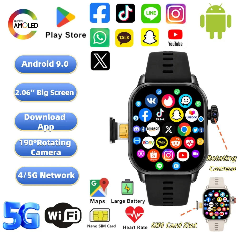 Montre Android YOCUBY M16 4G avec caméra – CLEVI Paris
