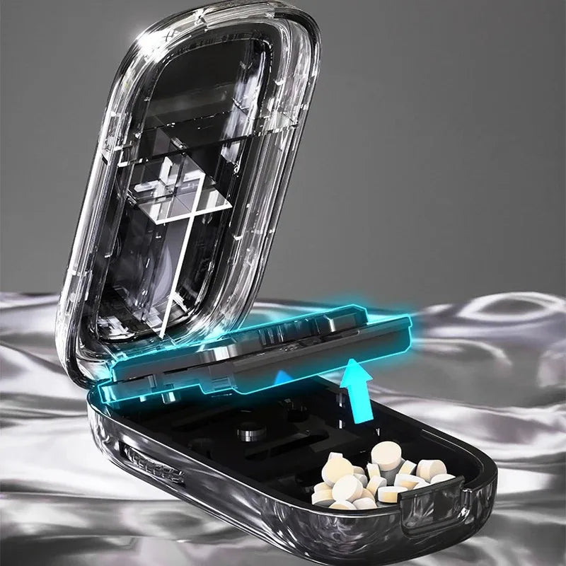 Pilulier portable avec option coupe-comprimés – CLEVI Paris