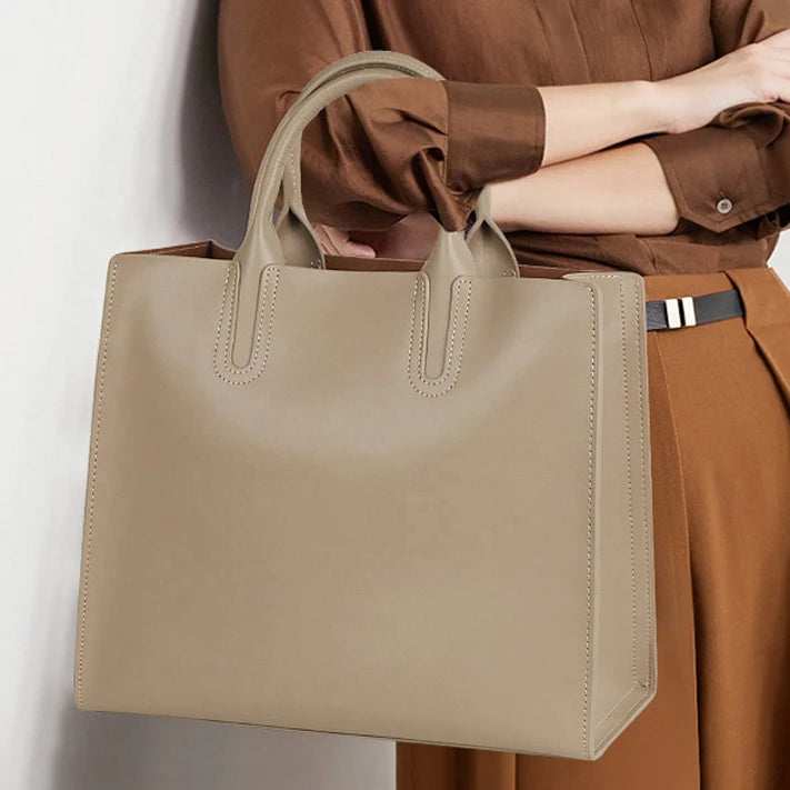 Sac à Main Femme Cuir Véritable Fourre-Tout Luxe 2 Tailles – CLEVI Paris