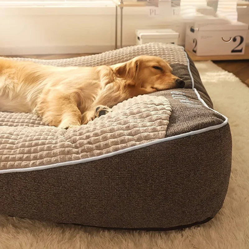 Tapis chien et chat en velours côtelé gris – CLEVI Paris
