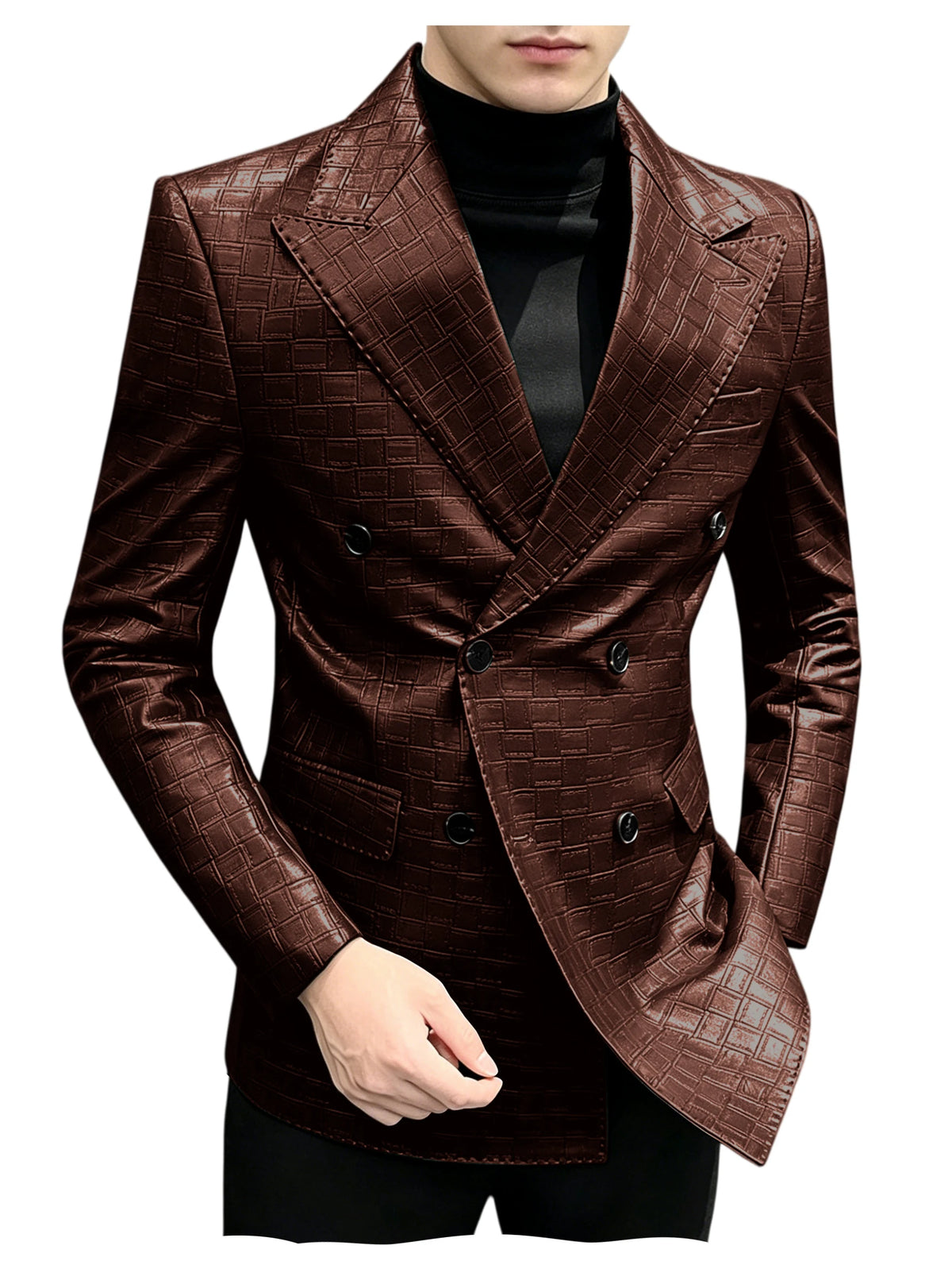Blazer similicuir homme effet croco – CLEVI Paris