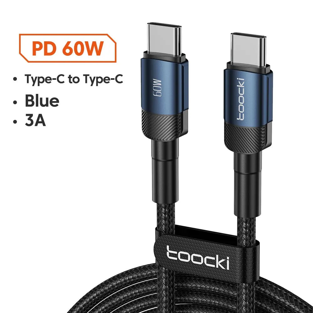 Câble Toocki Charge Rapide USB-C Lightning 60W 100W Tressé – CLEVI Paris