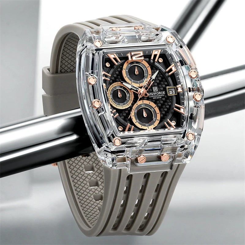 Montre Sport Chronographe NAVIFORCE Homme Silicone 5 Bar – CLEVI Paris