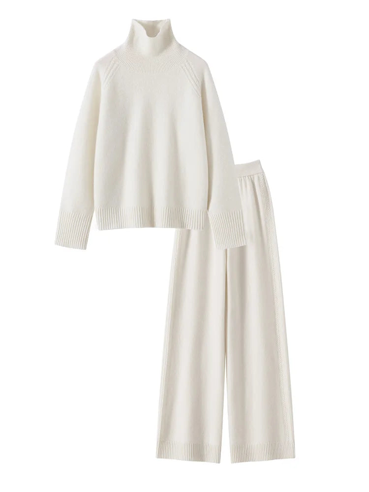 Ensemble cachemire femme à col fendu – CLEVI Paris