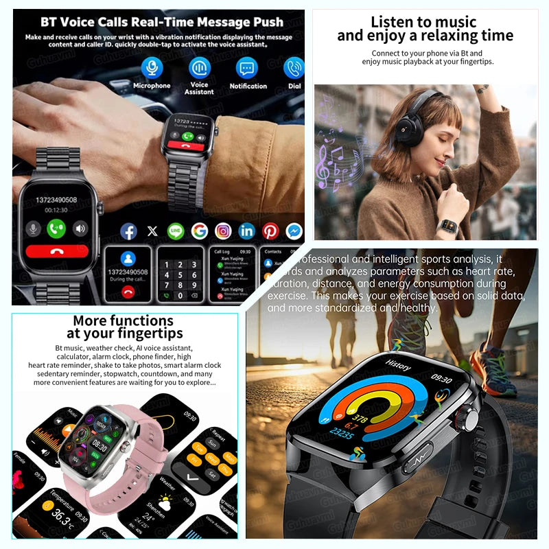 Montre GUHUAVMI AMOLED 2,04″ Bluetooth – CLEVI Paris