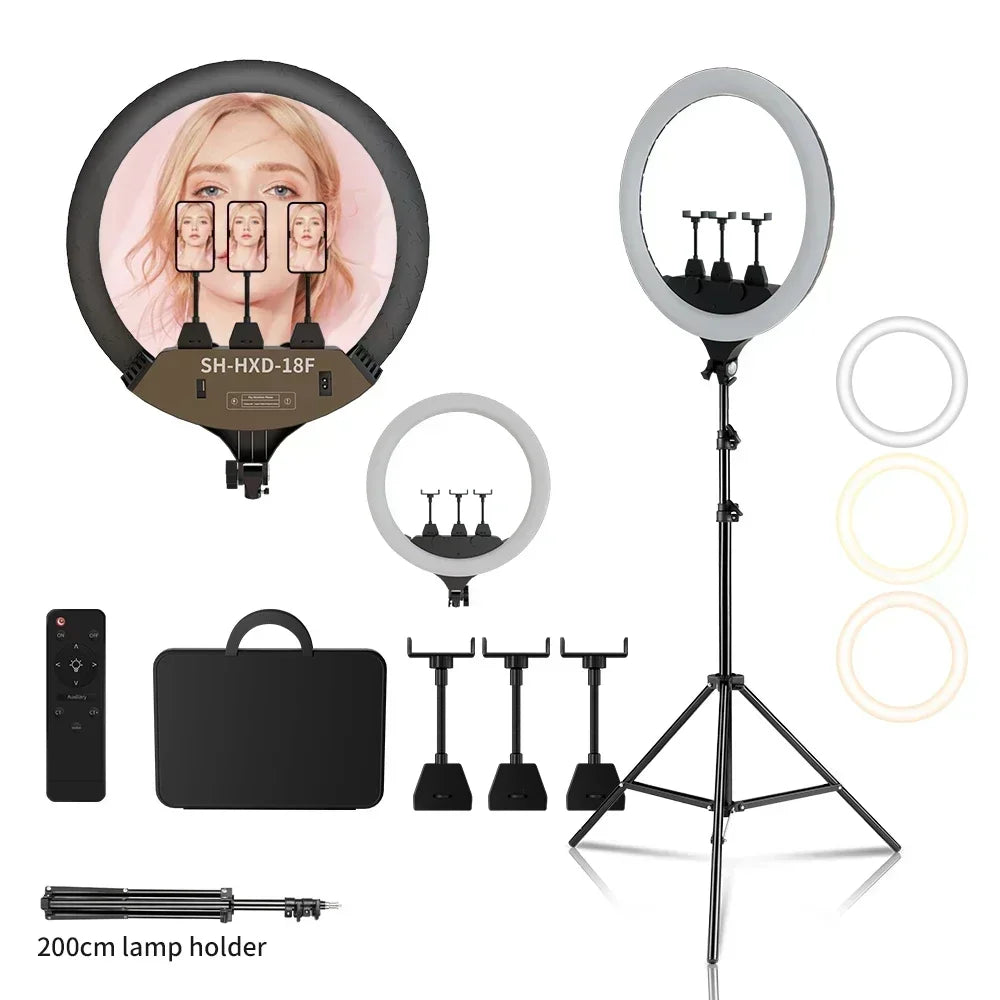 Anneau lumineux LED SH 45 cm, supports au choix – CLEVI Paris