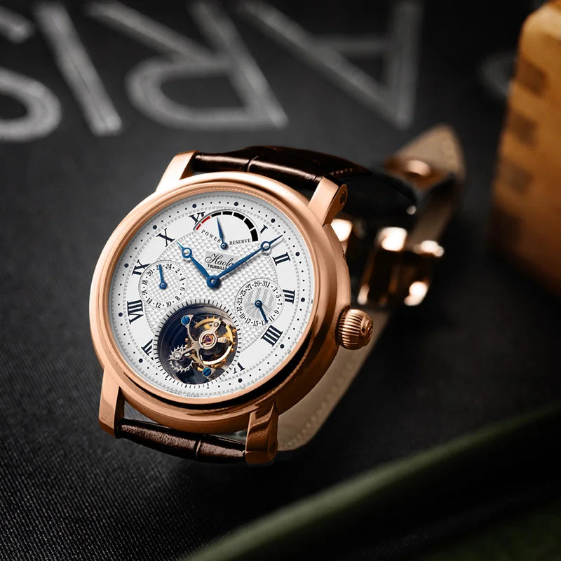 Montre Homme Tourbillon Or Rose 18K Haofa K011 – CLEVI Paris
