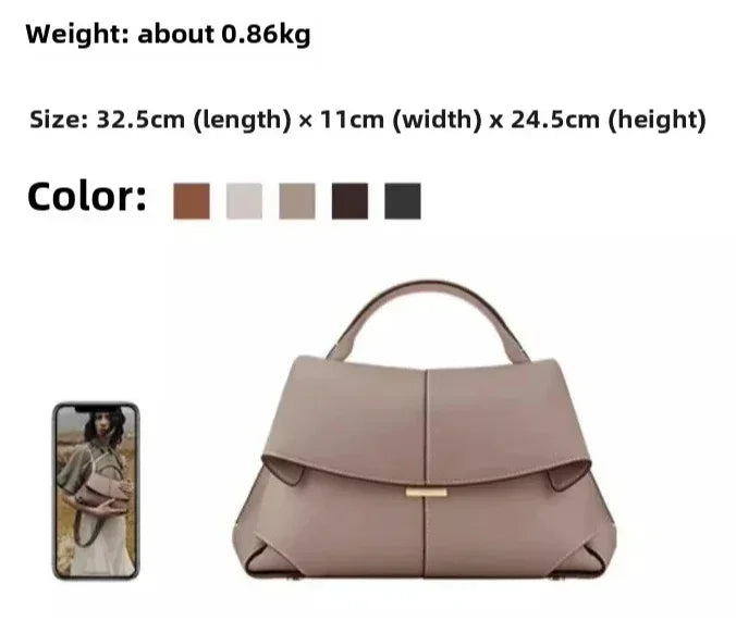 Sac Tote Cuir Véritable Femme Design Plissé Grande Capacité – CLEVI Paris