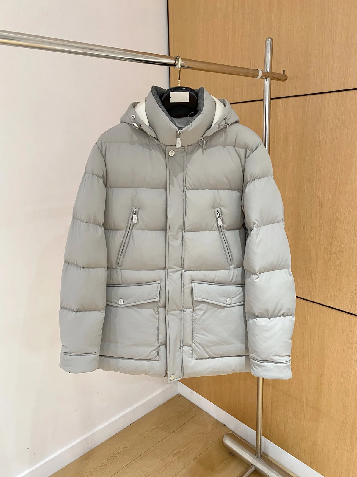 Veste homme à capuche en duvet de canard – CLEVI Paris