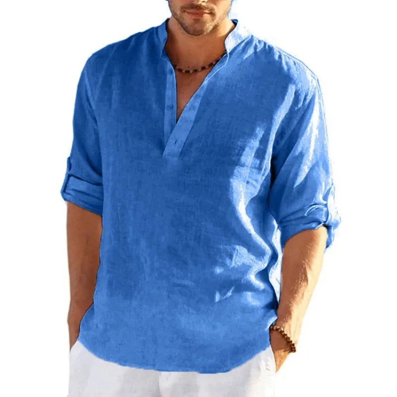 T-shirt homme en coton à manches longues – CLEVI Paris