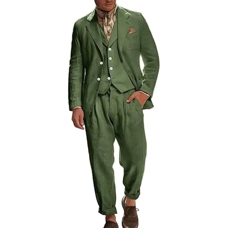 Costume Lin Homme 3 Pièces – CLEVI Paris