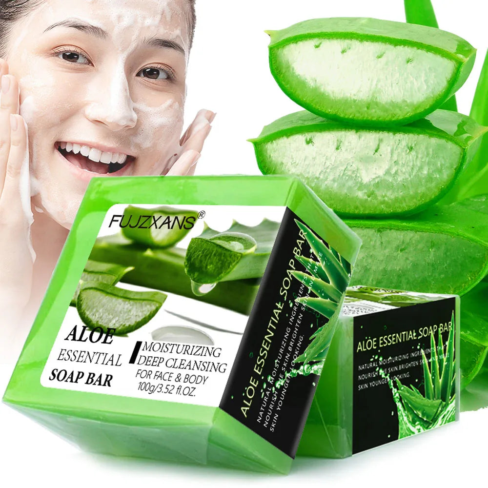 Savon Artisanal Aloé Vera FUJZXANS – Nettoyant & Hydratant Visage & Corps – CLEVI Paris