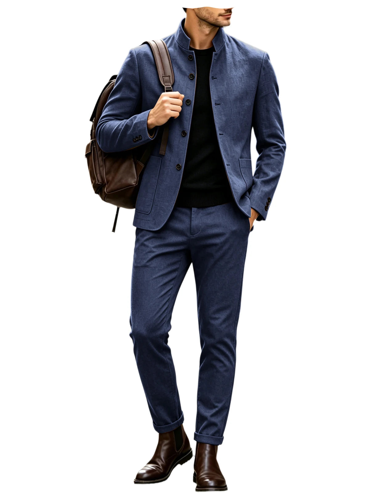 Costume homme 2 pièces col montant – CLEVI Paris