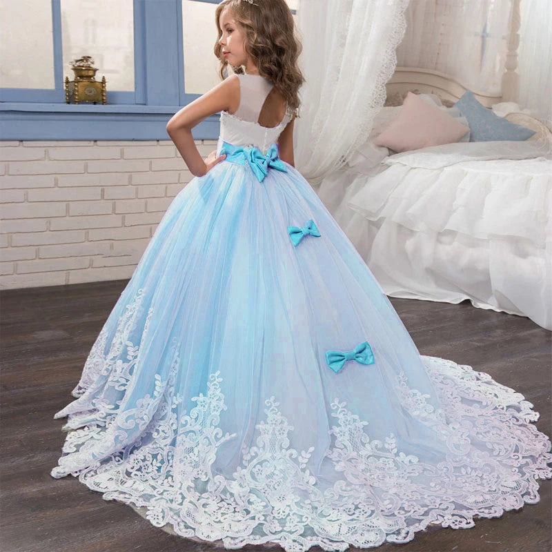 Robe cérémonie fille en dentelle LP-231 – CLEVI Paris