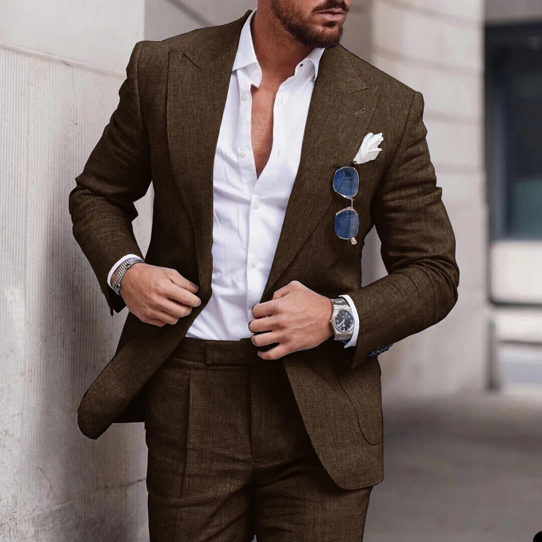 Costume Lin Homme 2 Pièces Coupe Ajustée – CLEVI Paris