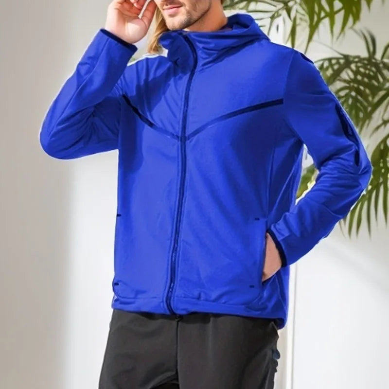 Veste de Sport Homme à Capuche Zippée – Coupe Régulière Casual – 4 Coloris, S à 2XL – CLEVI Paris