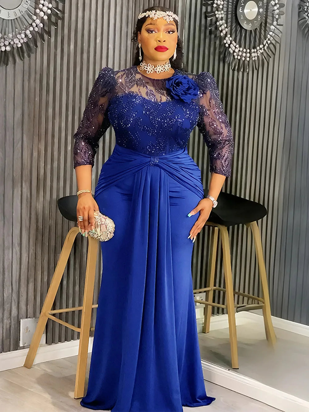 Robe longue africaine de soirée – CLEVI Paris