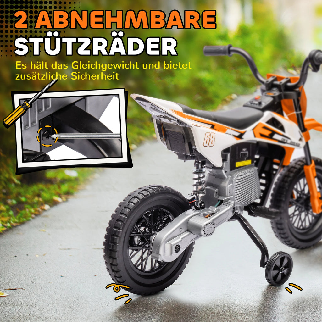 Moto électrique enfant 12 V orange – CLEVI Paris