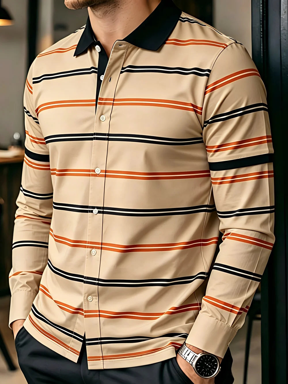 Chemise homme rayée classique – CLEVI Paris