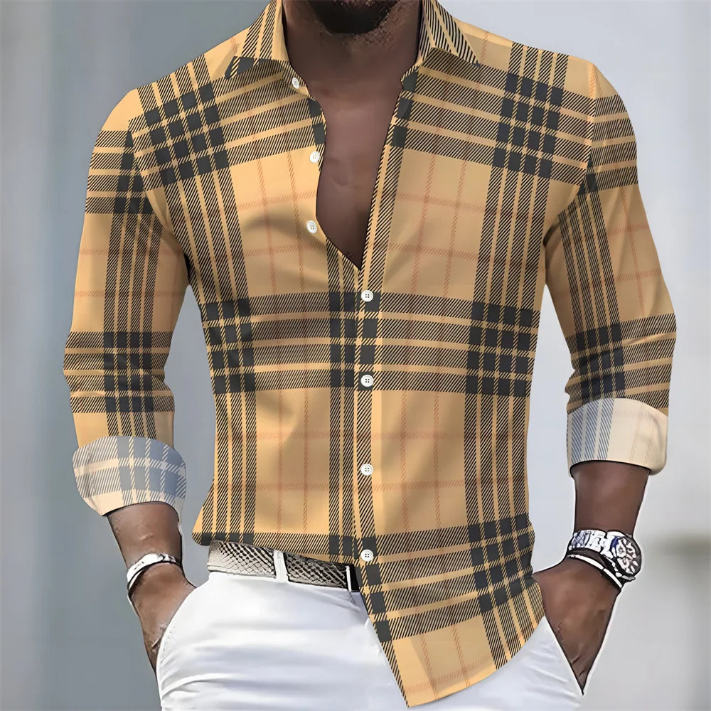 Chemise rayée homme manches longues – CLEVI Paris