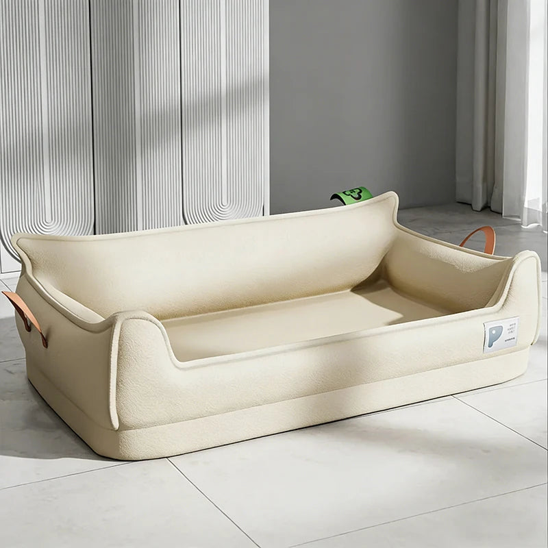 Canapé-lit rectangulaire en cuir pour chien – CLEVI Paris