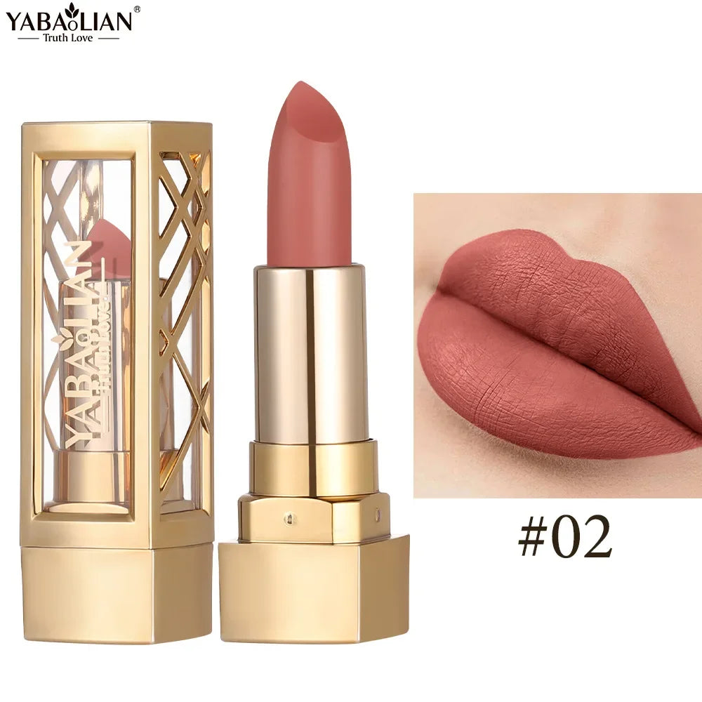 Rouge à Lèvres Tube Doré 12 Teintes Longue Tenue – CLEVI Paris