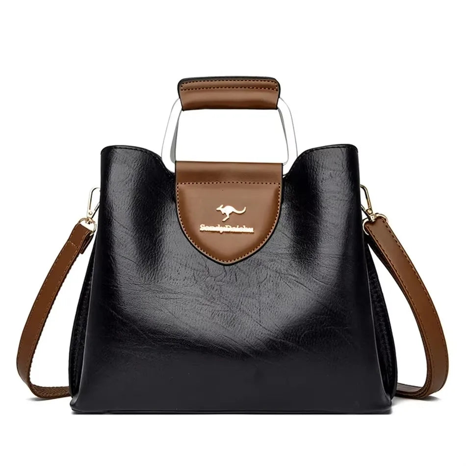 Sac Croisé Cuir Véritable Motif Alligator 3 Poches – CLEVI Paris