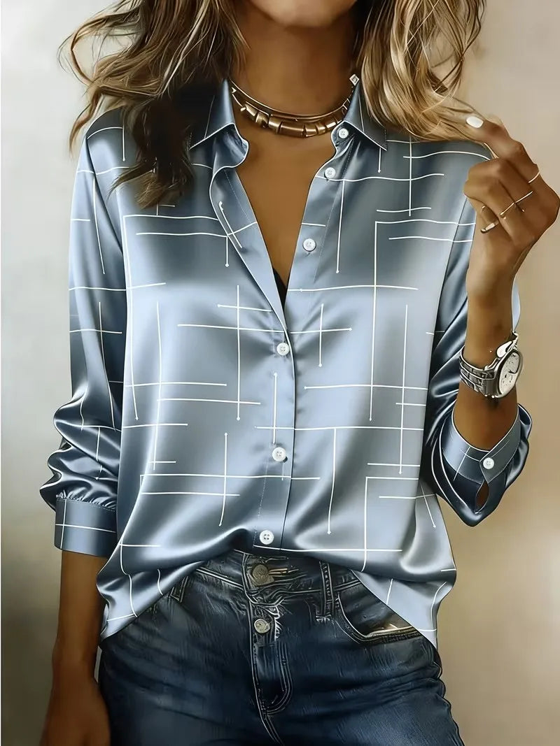 Chemise Femme Satinée Dégradée Imprimée 3D – CLEVI Paris