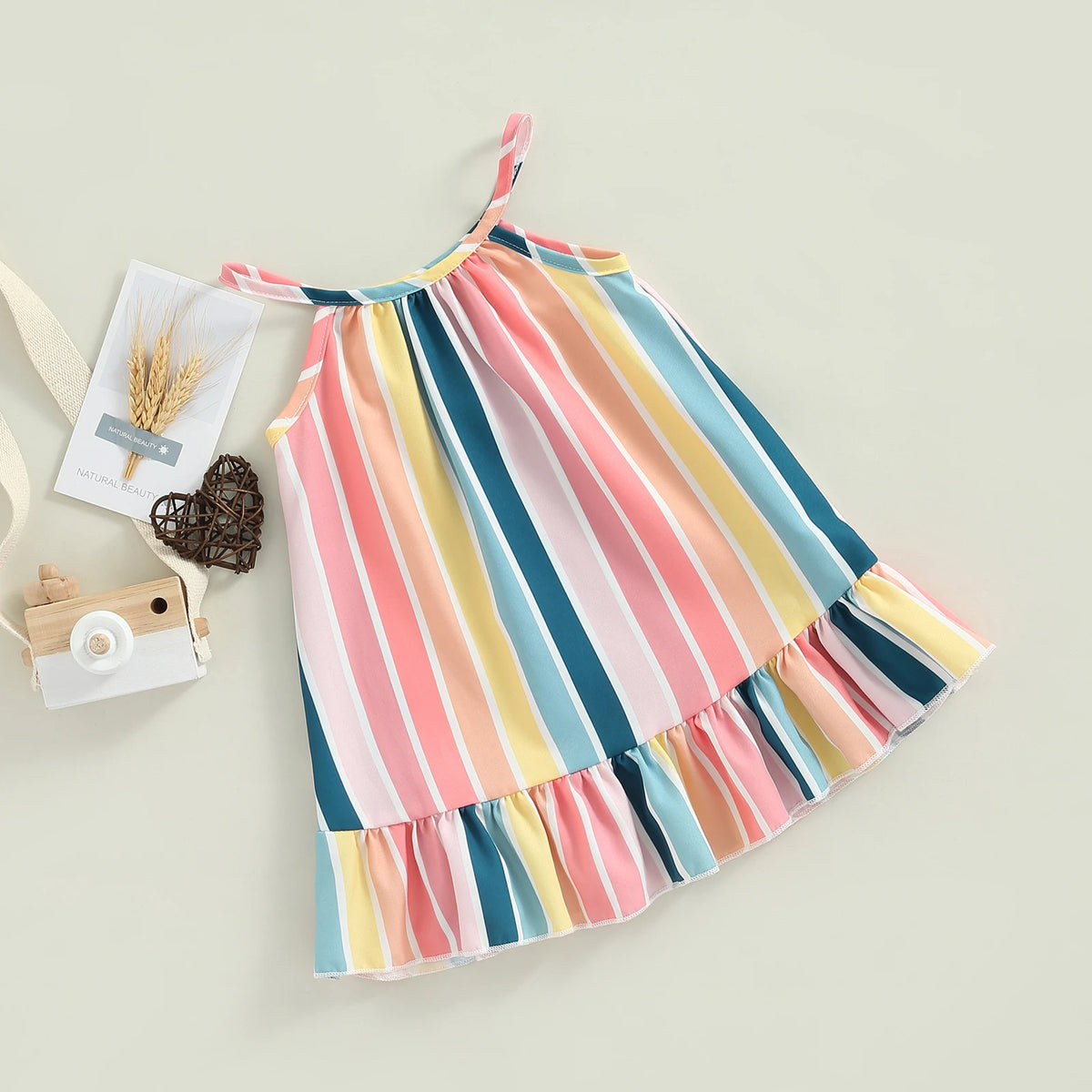 Robe bébé fille rayée à volants – CLEVI Paris