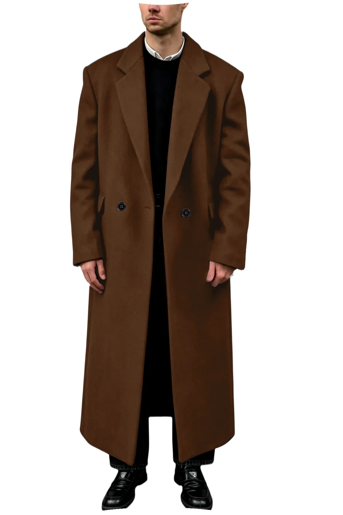 Manteau homme très long en laine mélangée – CLEVI Paris