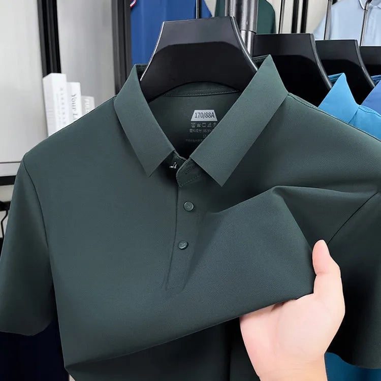 Polo Homme Sans Coutures Séchage Rapide Nylon-Spandex Col Renforcé 12 Couleurs M-4XL – CLEVI Paris