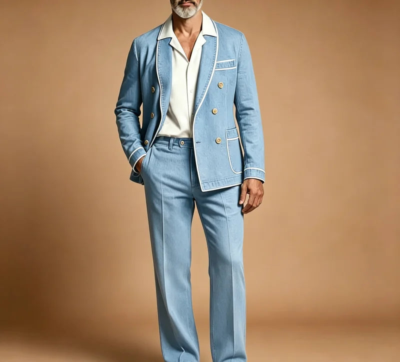 Costume en jean homme 2 pièces – CLEVI Paris