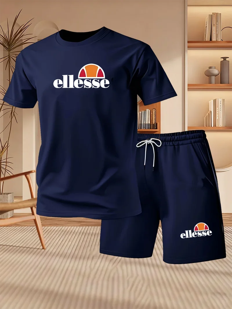 Ensemble homme d’été en polyester à col rond – CLEVI Paris