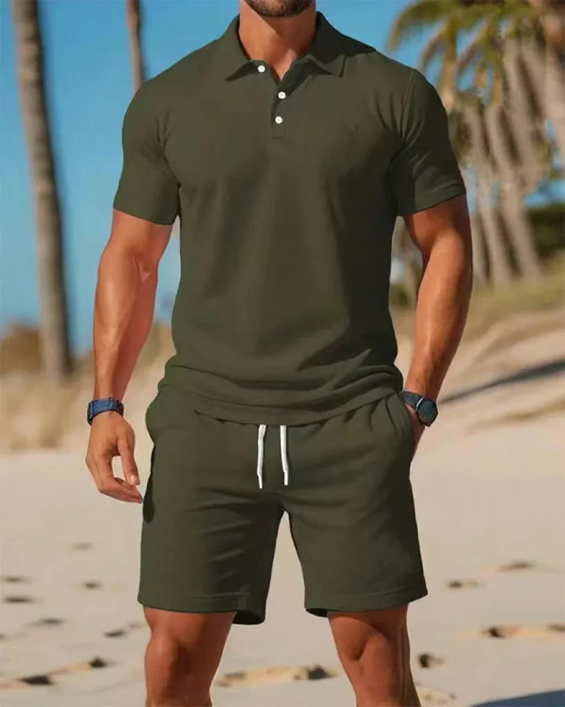 Ensemble homme polo et short en maille – CLEVI Paris